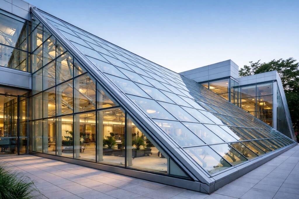 Slopped glazing glass replacement and installation